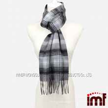 Tartan Plaid Stripe Long Shawl Cashmere